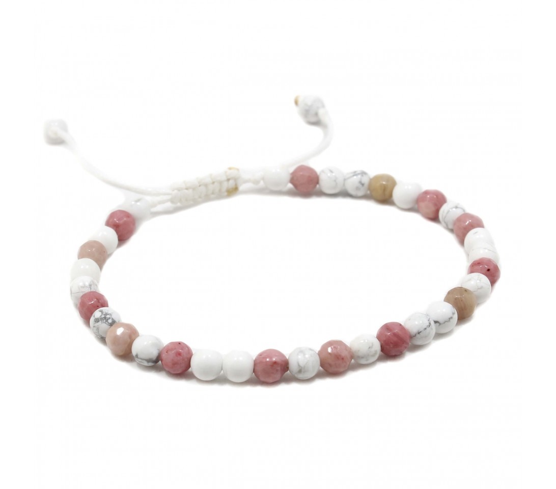 Bratara Arina, pietre naturale Rhodochrosite si Howlite