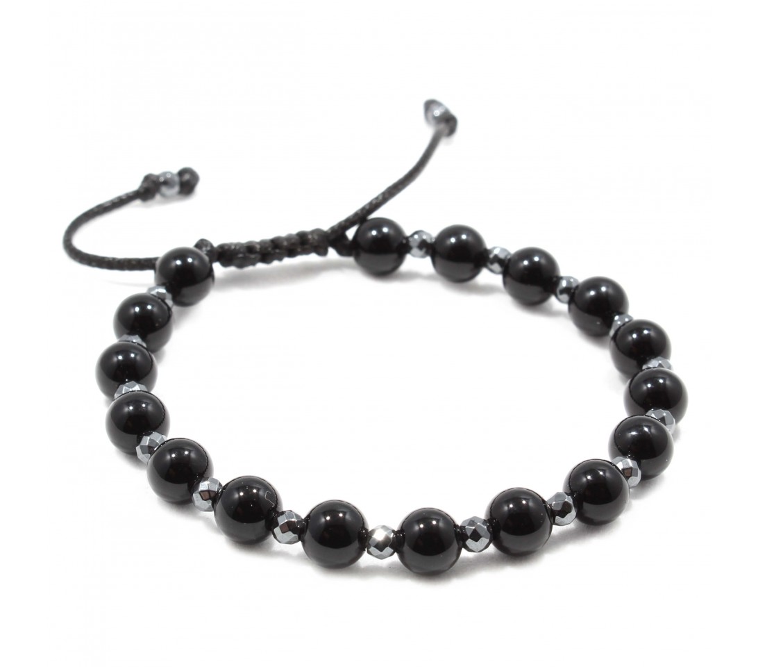 Bratara Lemberg, pietre naturale Agate si Hematite