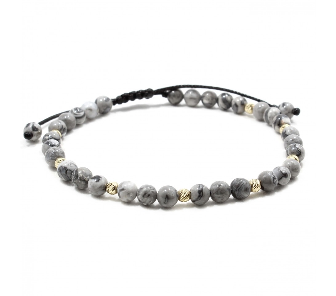 Bratara Potenza, pietre naturale Fancy Jasper si Aur 14K