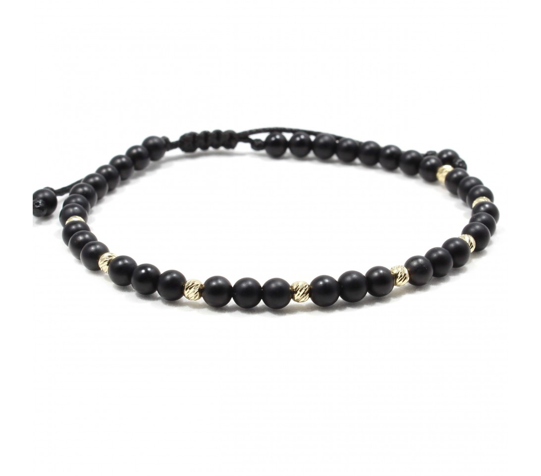 Bratara Cape Town, pietre naturale Agate si bilute din Aur 14K