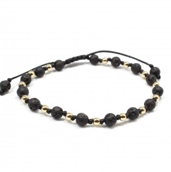 Bratara Cagliari, pietre naturale vulcanice si bilute din Aur 14K