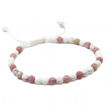 Bratara Arina, pietre naturale Rhodochrosite si Howlite