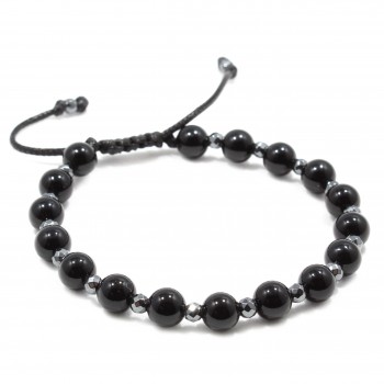 Bratara Lemberg, pietre naturale Agate si Hematite