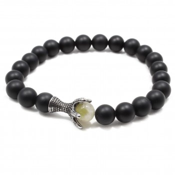 Bratara Metallic Claw, pietre naturale Agate si Turmalina