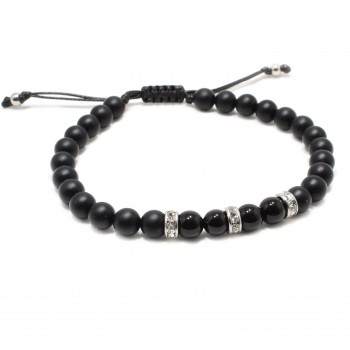 Bratara Blacky, pietre naturale Onix si Agate