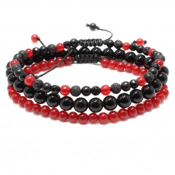 Set Ramu, pietre naturale Onix, Agate, Piatra Vulcanica si Malaysia Jade