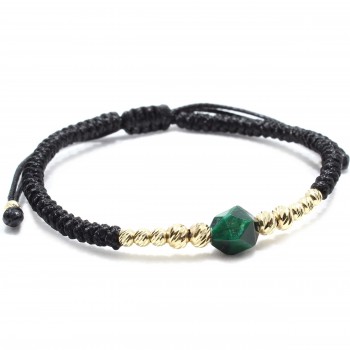 Bratara Osaka, pietre naturale semipretioase Ochi de Tigru si bilute din Aur 14K