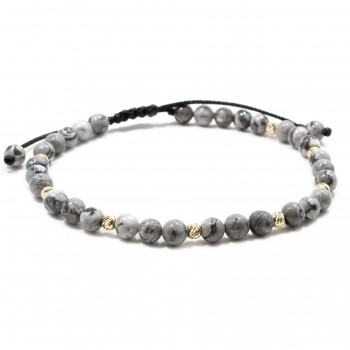 Bratara Potenza, pietre naturale Fancy Jasper si Aur 14K