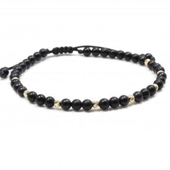 Bratara Cape Town, pietre naturale Agate si bilute din Aur 14K