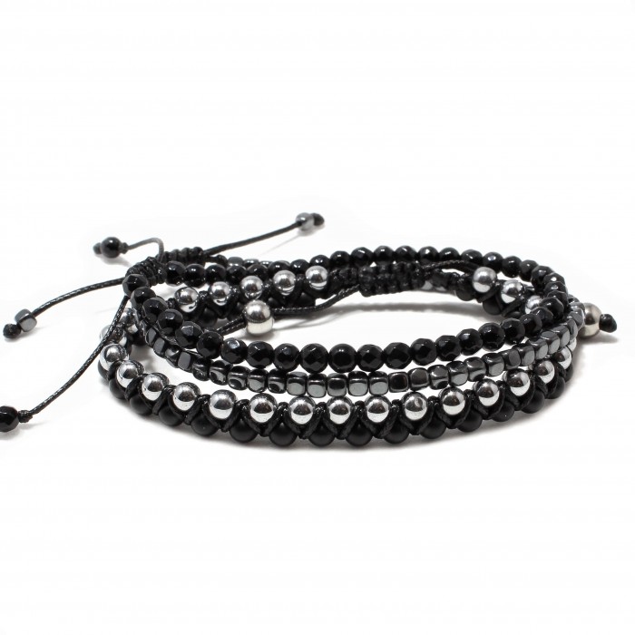 Set bratari Jakarta, pietre naturale Onix si Hematit