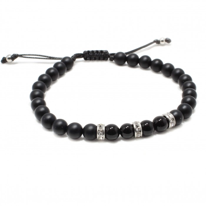 Bratara Blacky, pietre naturale Onix si Agate