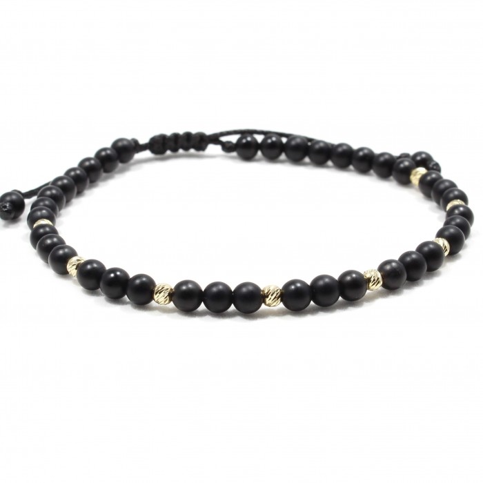 Bratara Cape Town, pietre naturale Agate si bilute din Aur 14K