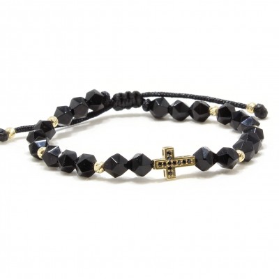 Bratara Etiopia, pietre naturale Onix starcut si Aur 14k